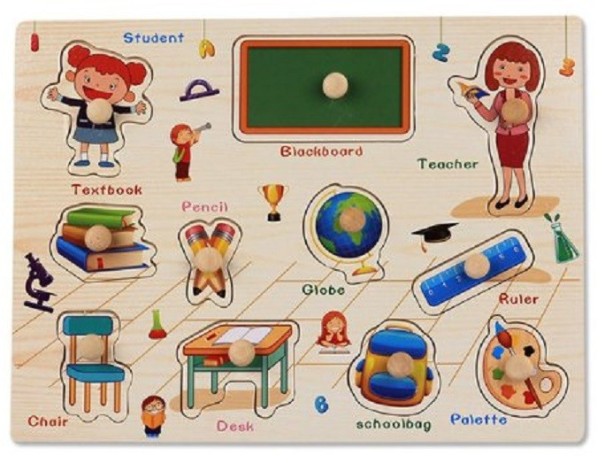 Puzzle de encaixe - Utensílios escolares 1