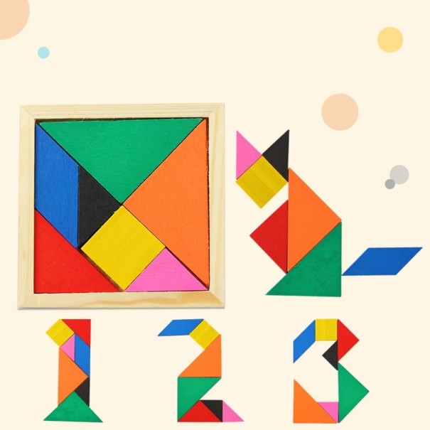 Puzzle geometric din lemn 1