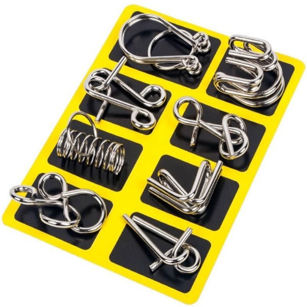 Puzzle metalowe 8 szt żółty