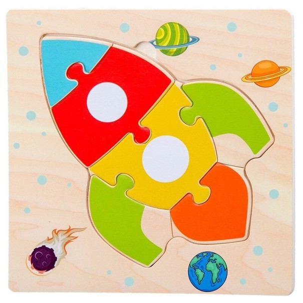 Puzzles en bois à encastrement moyens de transport 2