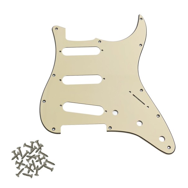 PVC Electric Guitar Shield with Aluminium Foil Compatible with American and Mexican Standards Protective Cover Guitar Accessories cream
