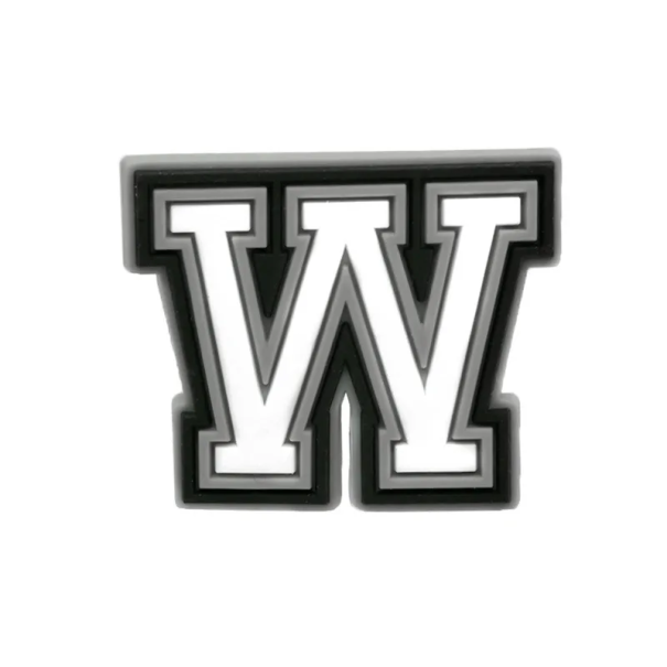 PVC μπρελόκ για παπούτσια Crocs Γράμμα W Πολύχρωμη διακόσμηση για υποδήματα Διακοσμητικό αξεσουάρ για παιδικά και ενήλικα παντόφλες Στυλάτο αξεσουάρ 1