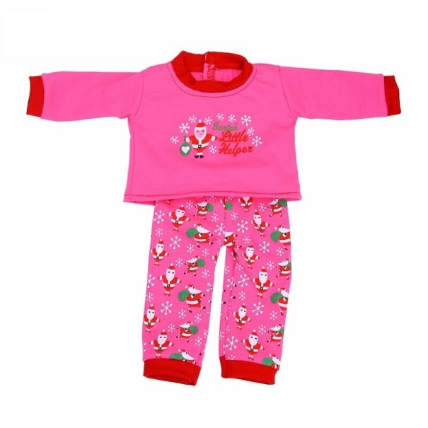 Pyjama&#39;s voor poppen A1 donkerroze