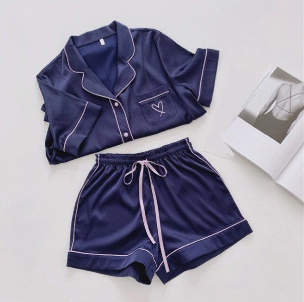 Pyjamas för kvinnor P2594 mörkblå S