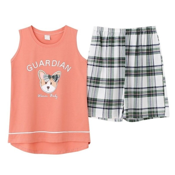 Pyjamas för kvinnor P2668 laxfärgad L