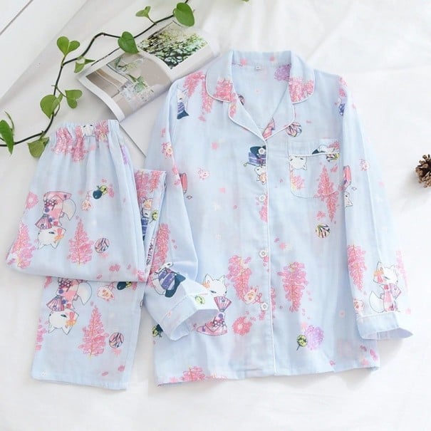Pyjamas för kvinnor P2694 ljusblå L