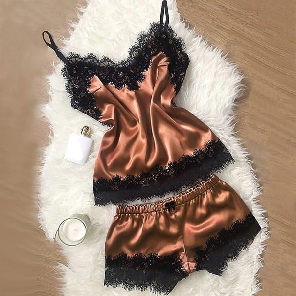 Pyjamas för kvinnor P2726 ljusbrun S