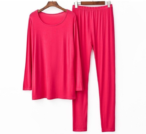 Pyjamas för kvinnor P2738 mörkrosa M