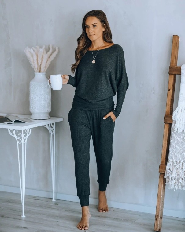 Pyjamas för kvinnor P2845 svart XL