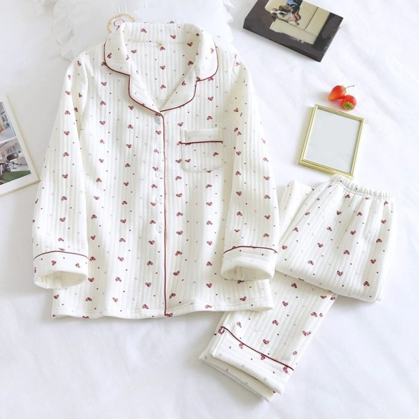 Pyjamas för kvinnor P2851 vit L