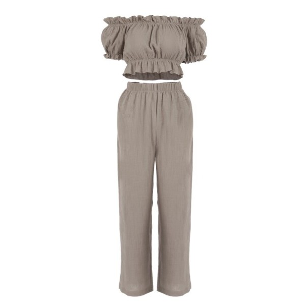 Pyjamas för kvinnor P2854 ljusbrun S