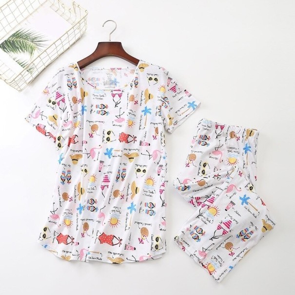 Pyjamas för kvinnor P2884 vit 3XL