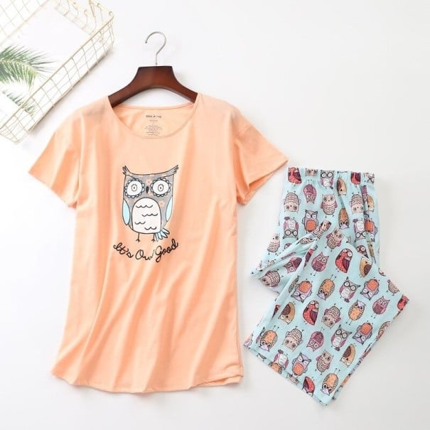 Pyjamas för kvinnor P2888 aprikosfärgad 3XL
