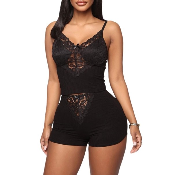 Pyjamas för kvinnor P2895 svart XS