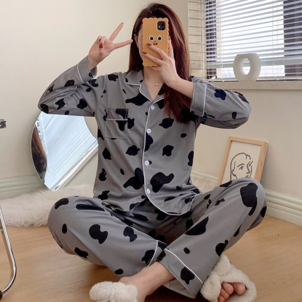 Pyjamas för kvinnor P2936 mörkgrå XS