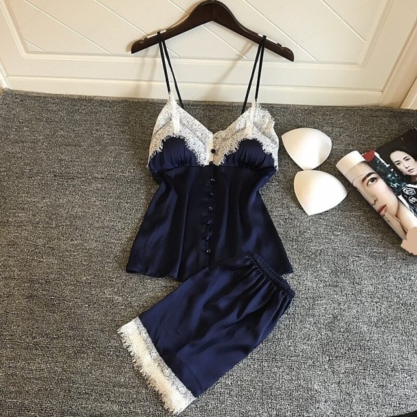 Pyjamas för kvinnor P3036 mörkblå S