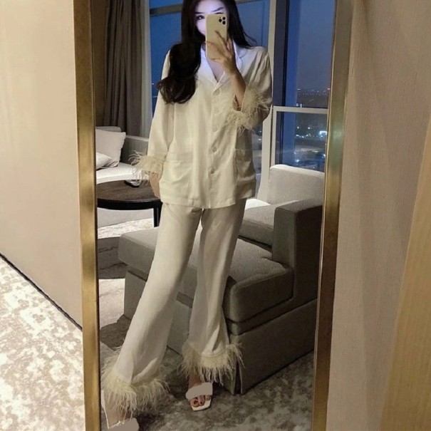Pyjamas för kvinnor P3134 vit XS