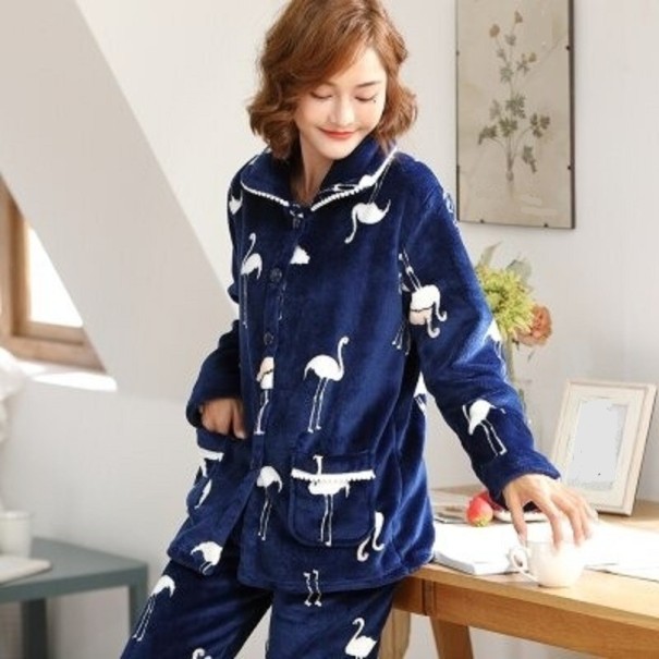 Pyjamas för kvinnor P3140 mörkblå M