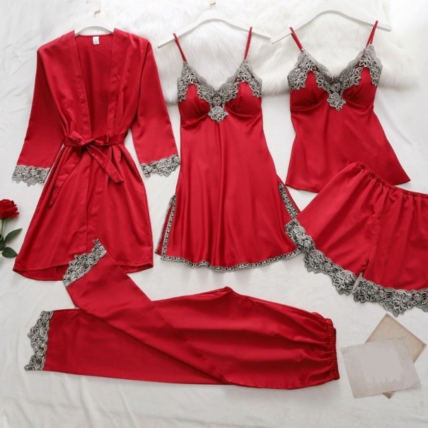 Pyjamaset voor dames P2580 rood M