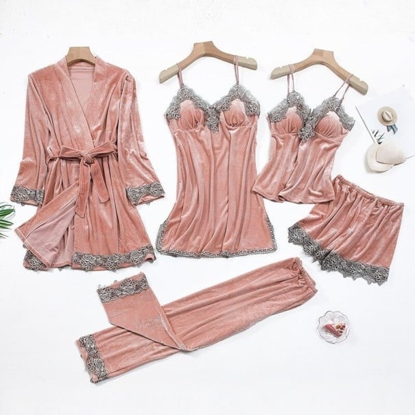 Pyjamasset för kvinnor P2997 rosa S