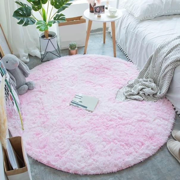 Pyöreä matto 100 cm vaaleanvaaleanpunainen
