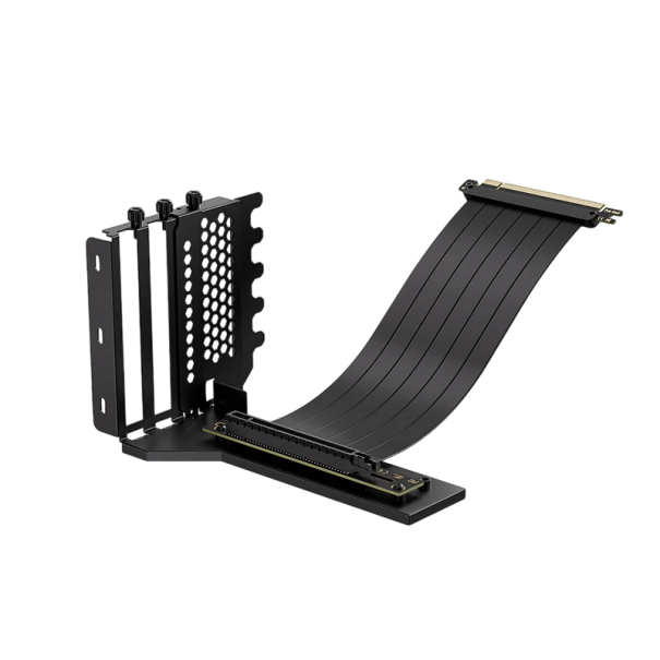 Pystymallinen kiinnitysosa näytönohjaimelle ja 20 cm pitkä PCIe 3.0 X16 jatkokaapeli musta