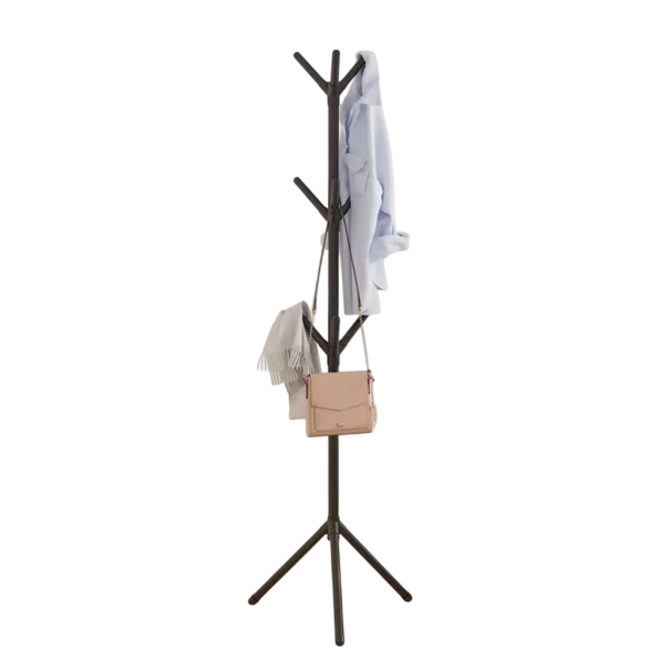 Pystysuora puunmuotoinen vaateripustin 170x50 cm käytännöllinen säilytysteline sisustussuunnittelijan vaatteiden ripustimelle musta