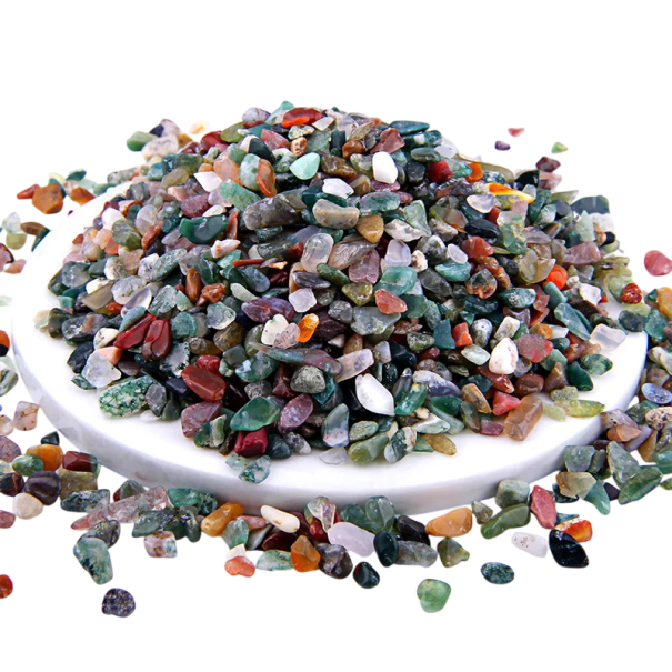 Quarzsteine indischer Achat 3–5 mm natürlicher Mineralmix farbige kleine Steine dekorativer Kies für Basteln und Dekorationen 1