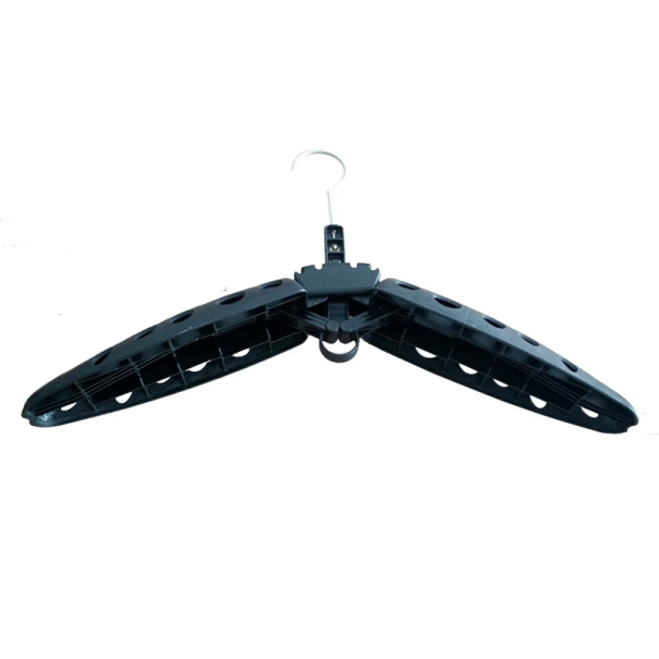 Quick-Drying Folding Hanger for Neoprene 51 cm Durable Ventilated Hanger with Button for Easy Setup Folding Design 37 cm black
