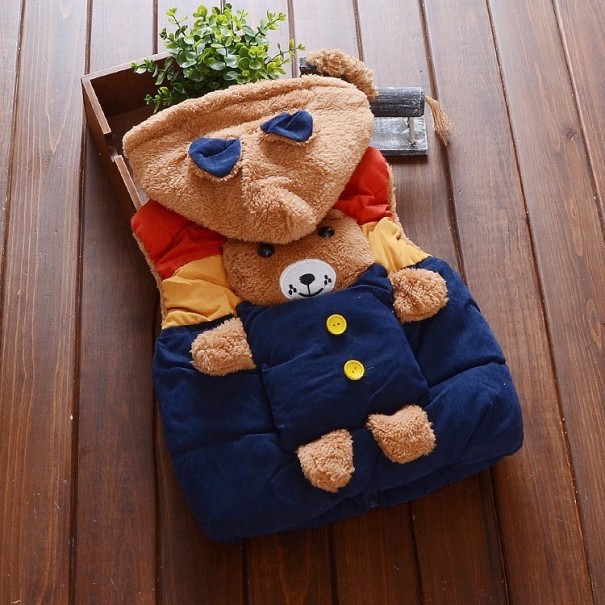 Quiltad barnväst med nalle