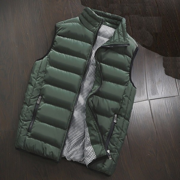 Quiltad herrväst armégrön S