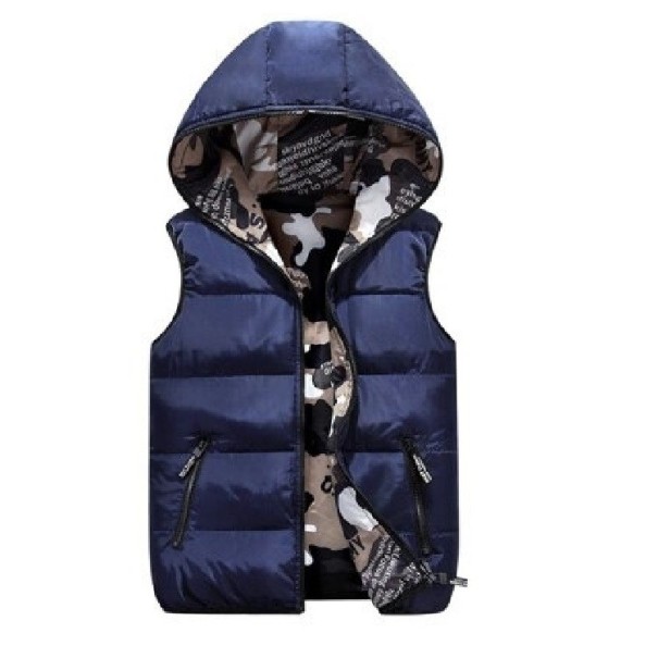Quiltad herrväst S39 mörkblå XS