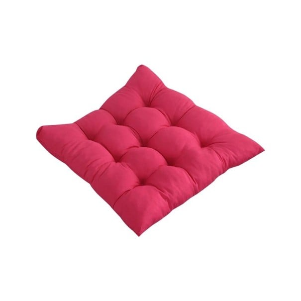 Quiltad sittdyna för stol 40 × 35 cm mjuk sits med fästringar för bekväm sittning inomhus rosa