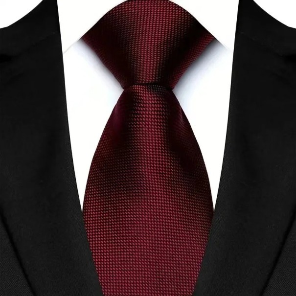 Quilted Red Men's Tie 145 x 8 cm Business and Social Events Quality Material Elegant Tie Stylish Men's Accessory 1