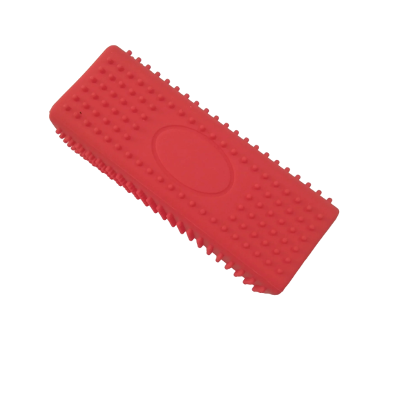Raclette à poils en silicone Brosse de massage pour le toilettage des animaux Brosse en silicone pour chiens et chats rouge