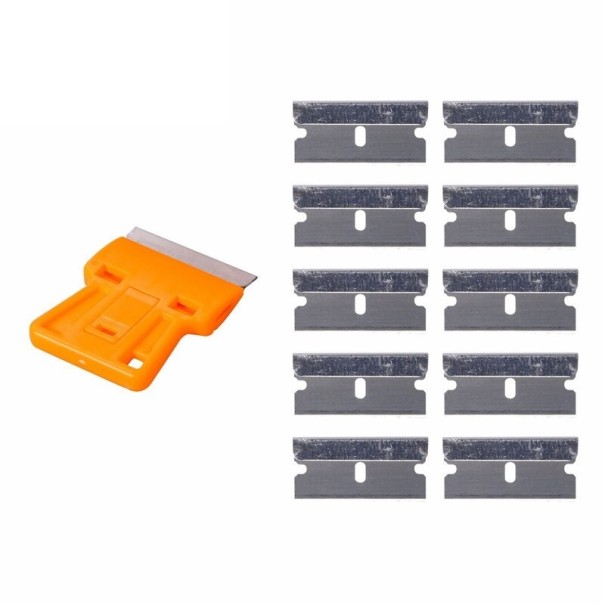 Raclette pour enlever les résidus de colle orange