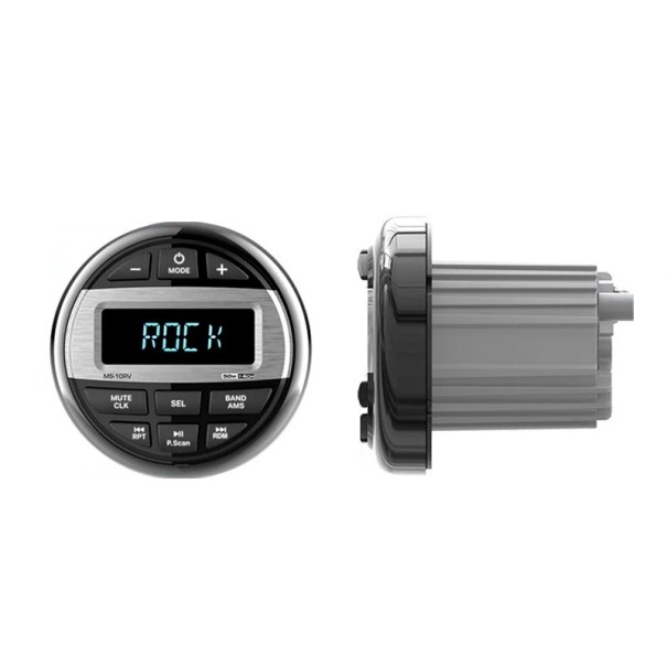 Rádio Marítimo Estéreo MP3 Bluetooth à prova de água IPX5 FM AM USB AUX RCA reprodutor de áudio 4x50W para barco, carro, ATV, UTV, SPA 1