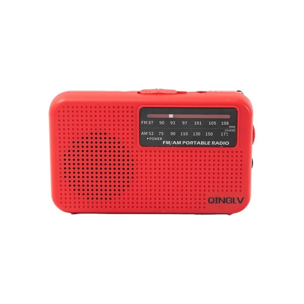 Radio portabil FM și AM 12,7 x 7,4 x 3,4 cm Conector pentru căști 3,5 mm Difuzor 1 W Antenă 180° roșu