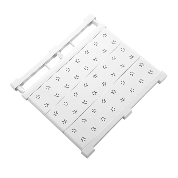 Raft alb ajustabil pentru raft 38–60 x 42 cm Plăci detașabile Raft lat și suport pentru haine Montaj prin presiune fără găurire 1