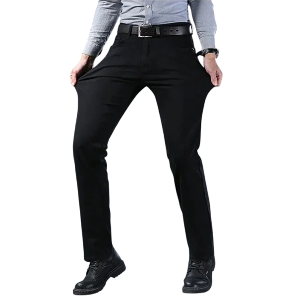 Raka stretchjeans för män Klassiska denimbyxor Slim fit Skinny cut Casual Modern stil Stretchigt material Bekväma herrjeans svart 29