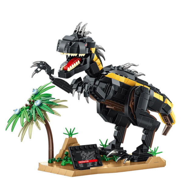 Rakennussarja musta dinosaurus Indoraptor 779 osaa 40x16x19 cm Taittuva dinosaurusmalli Jurassic World Luovat rakennussarjat lapsille 1