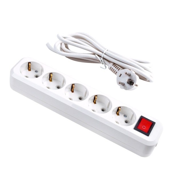 Rallonge avec interrupteur 5 prises 3 m
