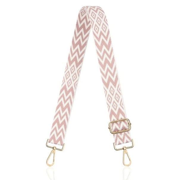 Ramenní popruh na kabelku 80–140 x 3,8 cm Moderní geometrický vzor s kosočtverci Nastavitelný široký crossbody popruh na kabelku růžová