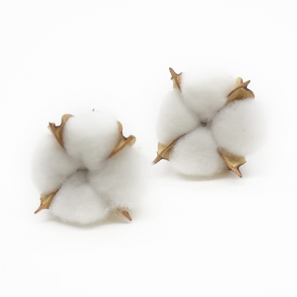 Ramo artificial de algodão 10 pcs branco