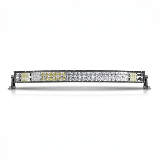Rampa luminosa LED curva 620 W 32 pollici Lunghezza 78,8 cm IP68 Luce bianca fredda 6500 K Corpo nero Con cablaggio Per fuoristrada e macchine da lavoro 1