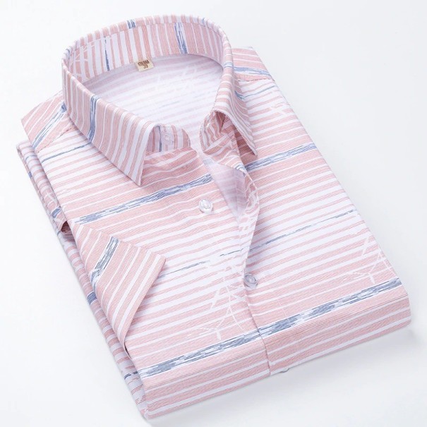 Randig skjorta för herr F782 rosa XL