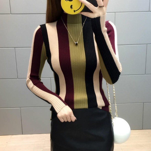 Randig turtleneck för kvinnor M 3