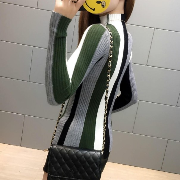 Randig turtleneck för kvinnor