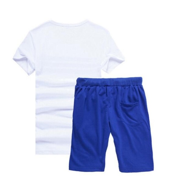 Randigt set för män - T-shirt och shorts J979