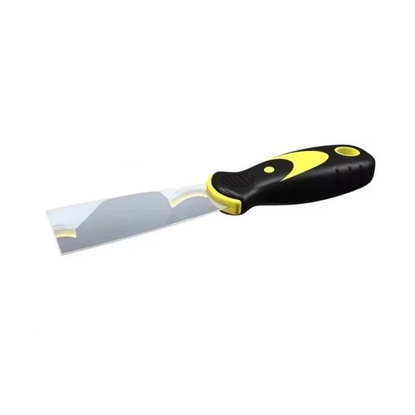 Raspador de acero inoxidable 20,3 × 5 cm espátula de pintor con mango ergonómico negro y amarillo herramienta de construcción para limpieza de superficies 1